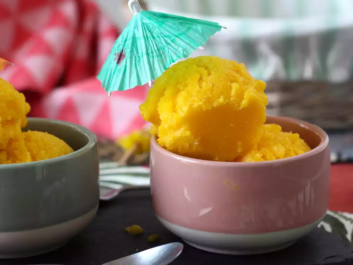 Sadece 3 malzemeli mango ve misket limonu sorbesi, 5 dakikada yemeye hazır! - fotoğraf 6