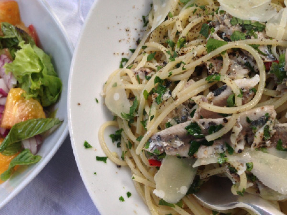 Sardalyalı spagetti!