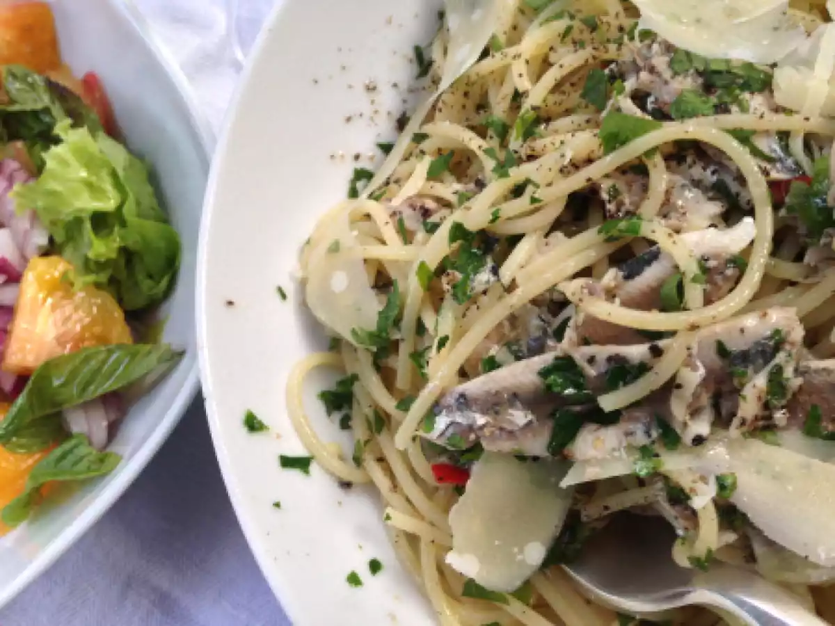 Sardalyalı spagetti!