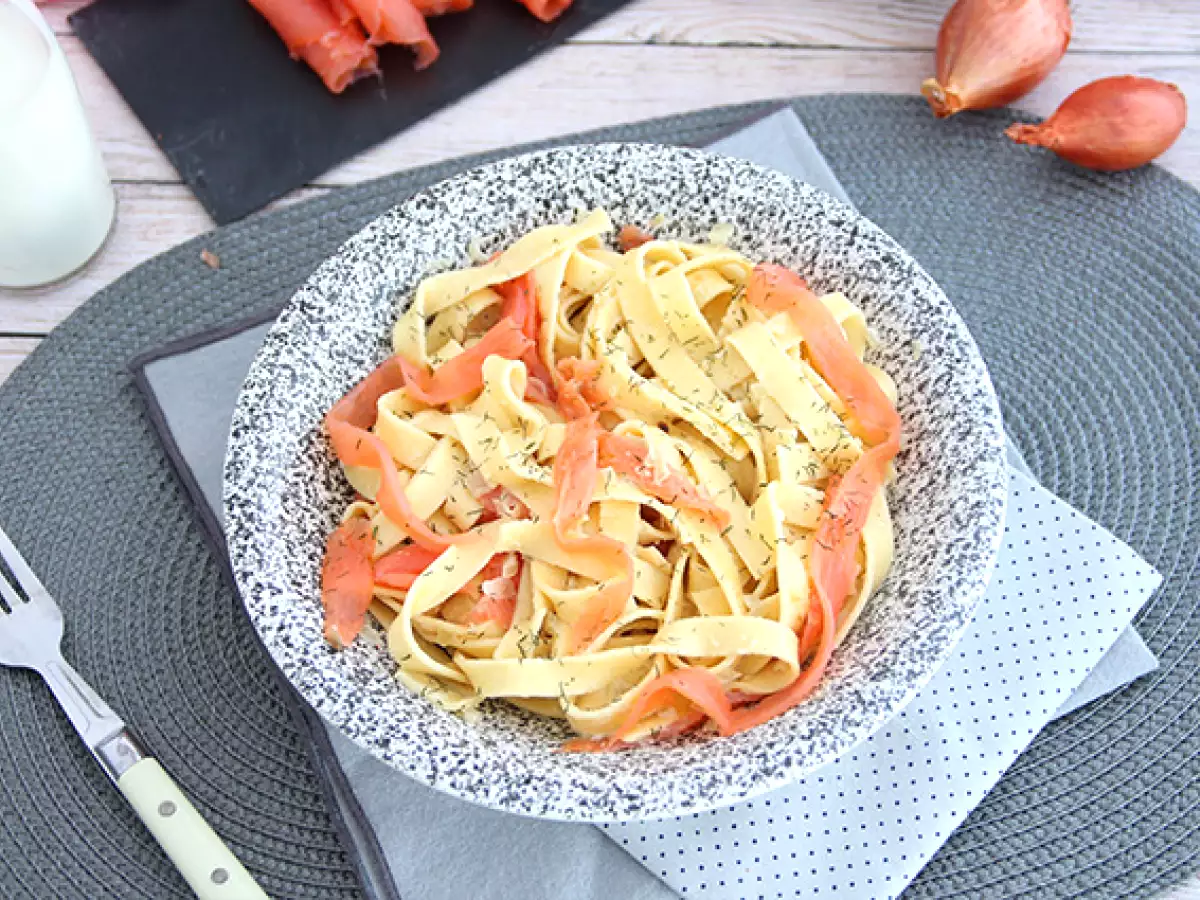 Somon füme ve dereotlu Tagliatelle - fotoğraf 5