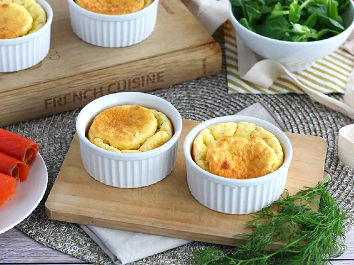 Somon füme ve fromage frais sufleleri