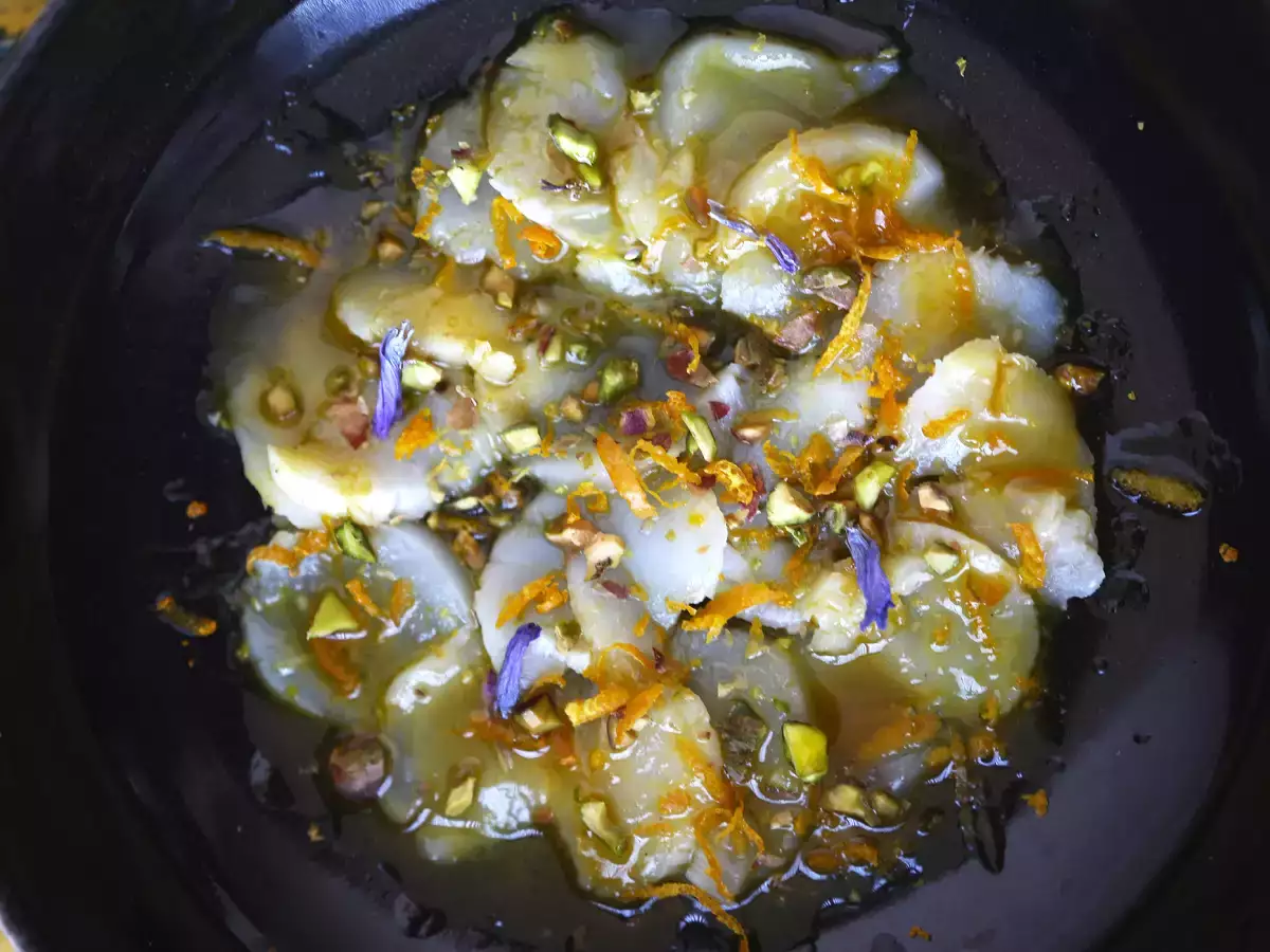Taratorlu karides carpaccio, şık ve kolay bir başlangıç. - fotoğraf 3