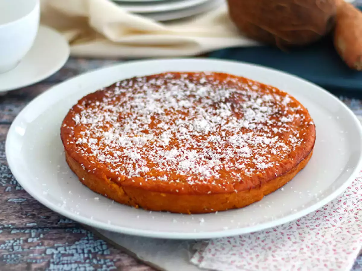 Tatlı patates ve hindistan cevizli fondan kek - fotoğraf 2