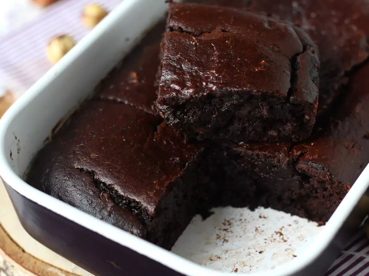 Tereyağı ve yağsız tatlı patatesli brownie - fotoğraf 3