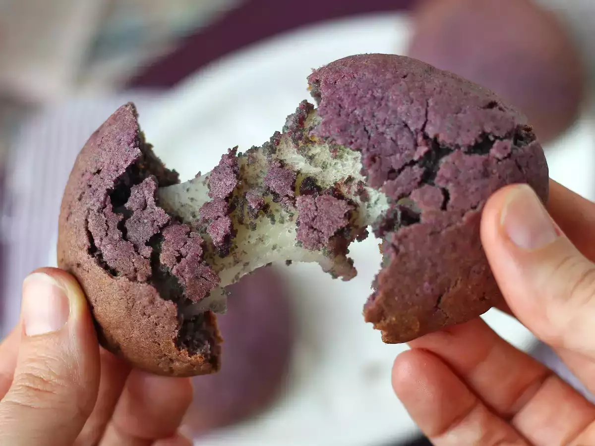 Ube'li mochi kurabiyeleri
