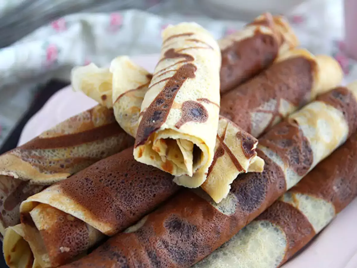 Vanilyalı ve çikolatalı ebruli krepler - fotoğraf 2