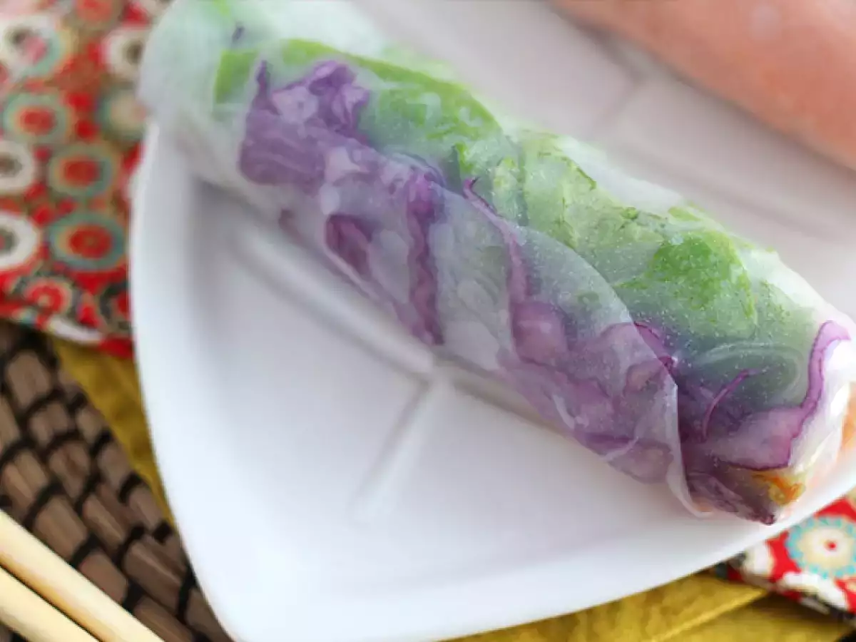 Vejetaryen Çin böreği - kırmızı lahana ve tatlı patates - fotoğraf 4