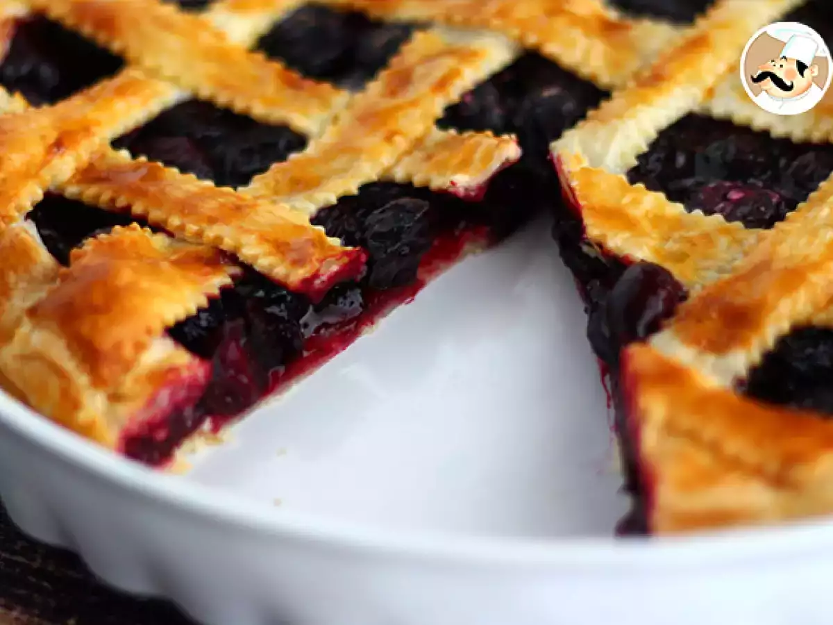 Vişneli milföy hamurlu tart - fotoğraf 4