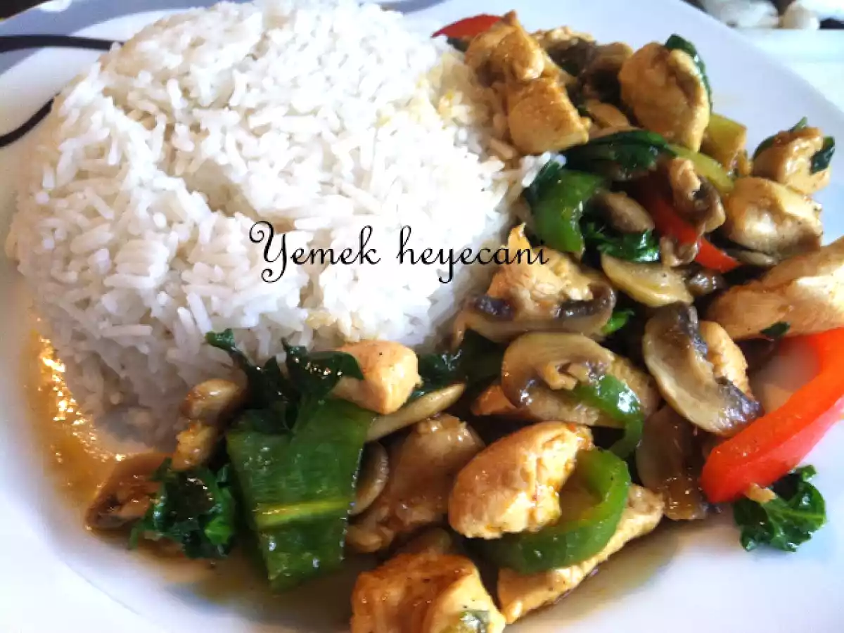 Wok tavasında soya soslu sebzeli tavuk - fotoğraf 2