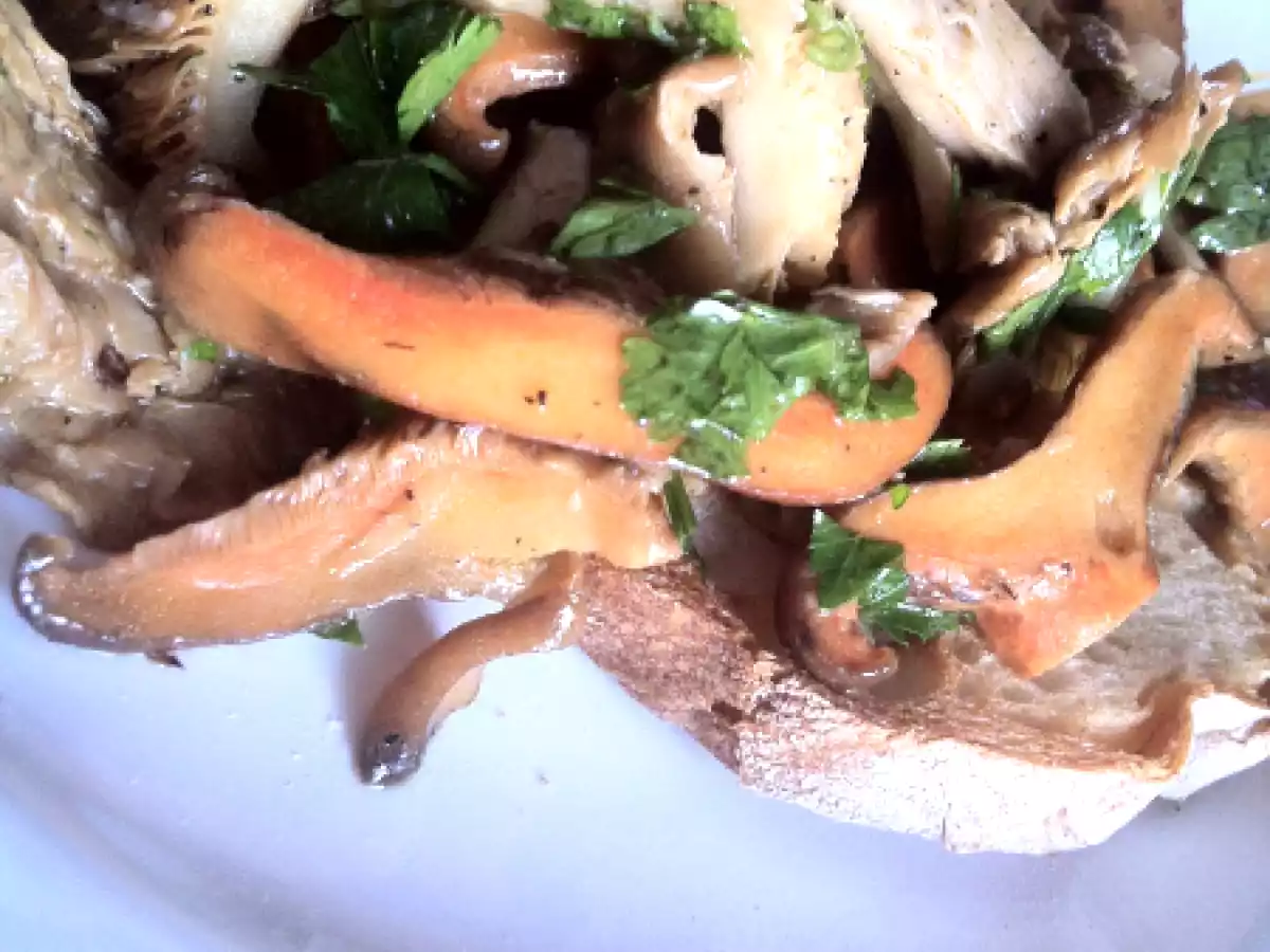 Yabani mantar crostini