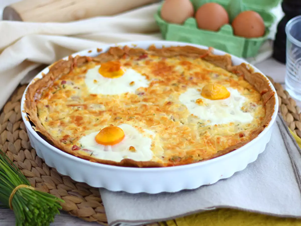 Yumurtalı ve Jambonlu Kiş Tarifi - fotoğraf 2